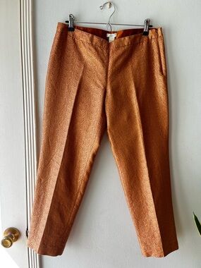 J. Crew Collection• Metallic Silk Brocade Dress Pants• Copper/Pink/Gold• Sz 6